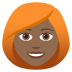 👩🏾‍🦰 woman: medium-dark skin tone, red hair display on JoyPixels